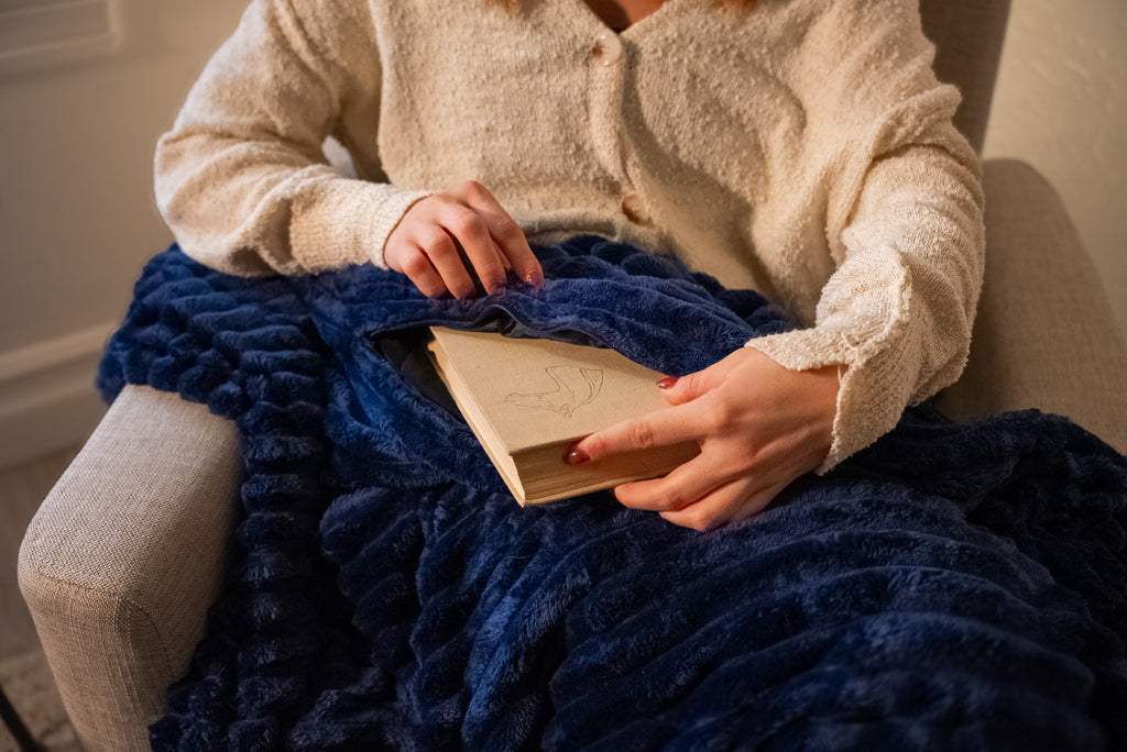 Snack & Snuggle™  Raschel Blanket - Available in 3 Colors